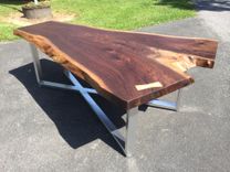 Live Edge Walnut Coffee Table With X-Base 1 small