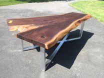Live Edge Walnut Coffee Table With X-Base 2 small
