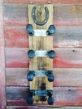 Railroad Spike Wine Rack With Lucky Horseshoe 3 small
