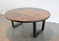 Round Coffee Table With Raw Steel Base 5 small