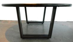 Round Coffee Table With Raw Steel Base 6 small
