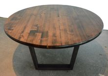 Round Coffee Table With Raw Steel Base 4 small