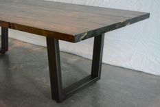 Industrial Wood Coffee Table With Raw Steel Base 6 small