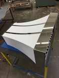 #96 White Powder Coated Range Hood With Mirrored Crown And Straps 5 small