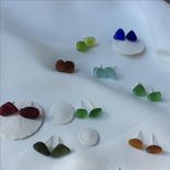Sterling Silver Sea Glass Earrings 1 small