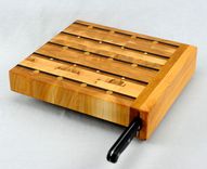 End Grain Chopping Blocks With Knife Holders 4 small
