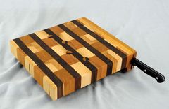 End Grain Chopping Blocks With Knife Holders 3 small