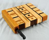 End Grain Chopping Blocks With Knife Holders 1 small