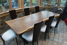 Live Edge English Elm Slab Dining Table 1 small
