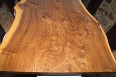 Live Edge English Elm Slab Dining Table 4 small