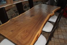 Live Edge English Elm Slab Dining Table 2 small
