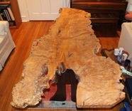 Contemporary Slab Dining Table, Big Leaf Maple, Live Edge 2 small