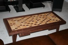 Walnut And Birch Inlaid Coffee Table With Integral Music Stand 1 small