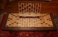 Walnut And Birch Inlaid Coffee Table With Integral Music Stand 4 small