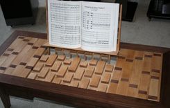 Walnut And Birch Inlaid Coffee Table With Integral Music Stand 7 small