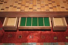 Walnut And Birch Inlaid Coffee Table With Integral Music Stand 10 small