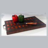 End-Grain Tigerwood (Goncalo Alves) And Walnut Cutting Board (Butcher Style) 4 small