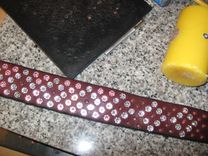 Dog Collar, Leather, Paved Stones, Pink And White 5 small