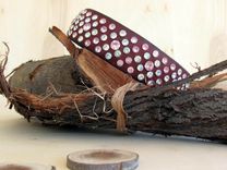Dog Collar, Leather, Paved Stones, Pink And White 6 small