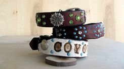 Dog Collar, Southwest Funk, Leather 1 small
