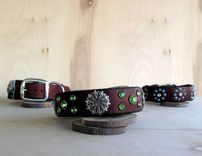 Dog Collar, Southwest Funk, Leather 3 small