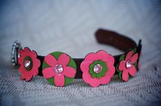 Dog Collar, Hippie Flowers 3 small