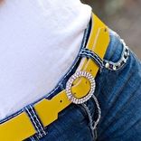 Yellow Kidskin And Swarovsky Belt 1 small