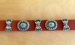 Vintage Authentic Native American Turquoise And Silver Dog Collar. 1 small