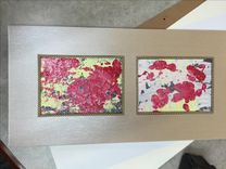 Abstract Blossoms On Panels (3) - Choose Your Colors 2 small