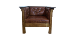Oak And Leather Club Chair 2 small