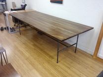 Walnut And Steel Banquet Table 2 small