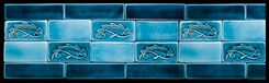 Handcarved Porcelain Art Nouveau Fish Tile Border 3 small