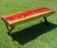 Live Edge Cedar Bench With Steel Powder Coated Legs 5 small
