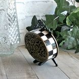 Courtly Clock Hand Painted Checks Clock Checkered Decor 2 small