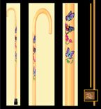 Custom Cane, Cane With Butterflies, Hand Painted 1 small