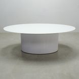 Oval Shape Custom Conference Table, Tempered Glass Top - Omaha Meeting Table 1 small