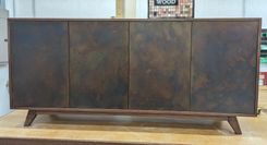 Walnut Sideboard With Patina'd Steel Doors 1 small