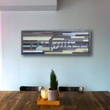 Reclaimed Barnwood Wall Art - Birds On A Line [Blue, Green, Grey] 1 small