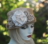 Edwardian Ridding Bucket Hat In Pale Gold And Champagne 1 small