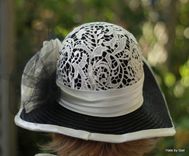 Womens Wide Brim Fancy Straw Summer Hat Downton Abbey Style 4 small