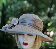 Mocha Lace Edwardian Style Hat 1 small