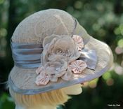 Mocha Lace Edwardian Style Hat 3 small