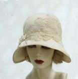 Vintage Style Buckram Ivory Cloche Wedding Hat 6 small
