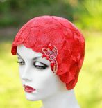 20'S Theme Party Cloche Hat In Red 1 small