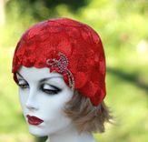 20'S Theme Party Cloche Hat In Red 3 small