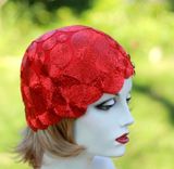 20'S Theme Party Cloche Hat In Red 4 small