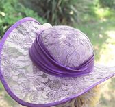 Elegant Formal Wide Brim Summer Sun Hat Flowers Lace Shabby Chic 5 small