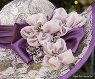 Elegant Formal Wide Brim Summer Sun Hat Flowers Lace Shabby Chic 6 small