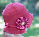 Fall Winter Womens Cloche Hat 1920s Style In Maroon Wool 5 small