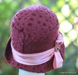 Great Gatsby Designer Fabric 1920'S Cloche Hat In Fuchsia And Pink 4 small